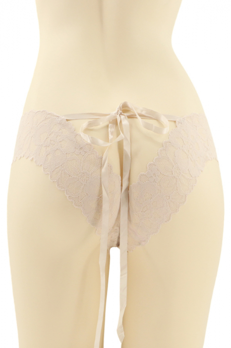 Chiloti sexy brazilieni cu funda si dantela brodata CT-Q8192bej [2]