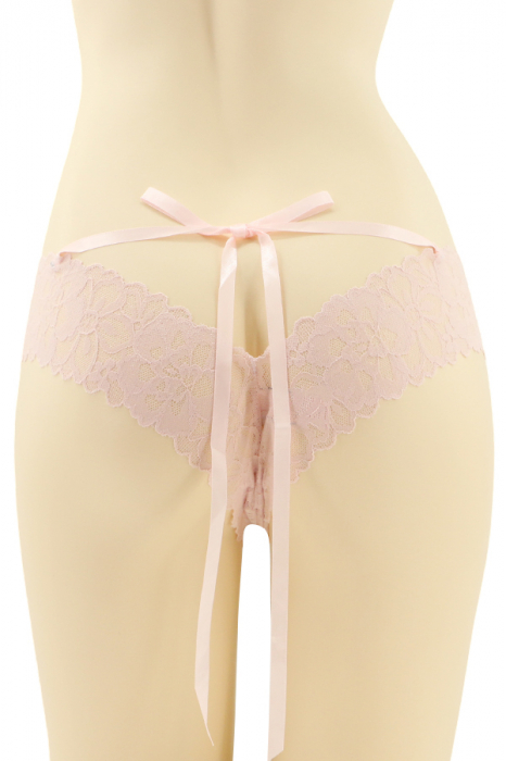 Chiloti sexy brazilieni cu funda si dantela brodata CT-Q8192roz [2]
