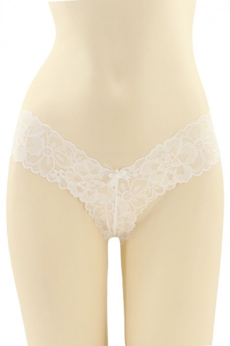 Chiloti sexy brazilieni cu funda si dantela brodata CT-Q8192alb [1]