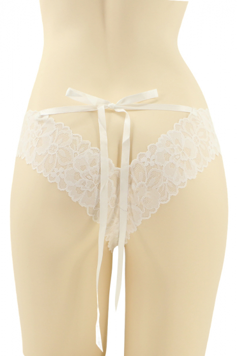 Chiloti sexy brazilieni cu funda si dantela brodata CT-Q8192alb [2]