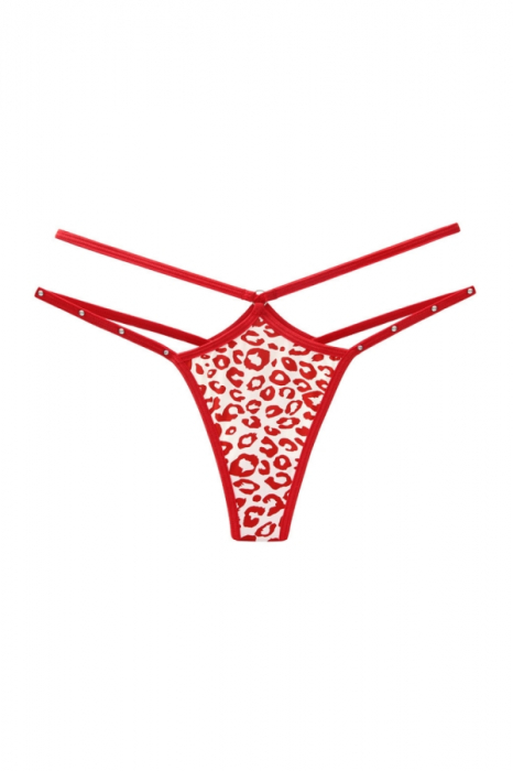 Chiloti sexy decupati, cu print leopard si strasuri decorative LH2310rosu [2]