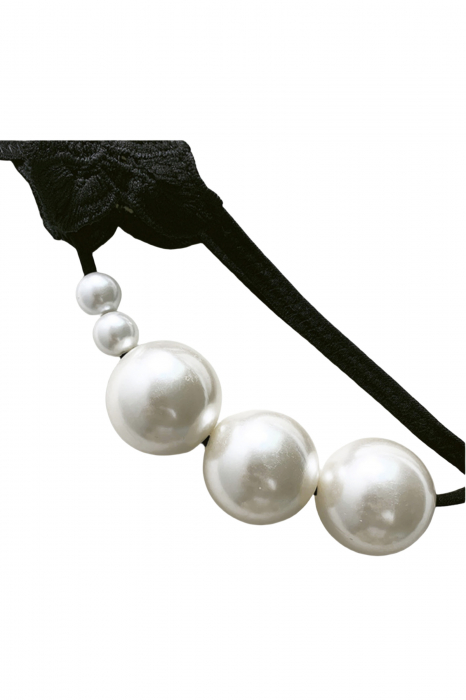 Chiloti sexy tanga decupati, accesorizati cu margele LH2318 [3]