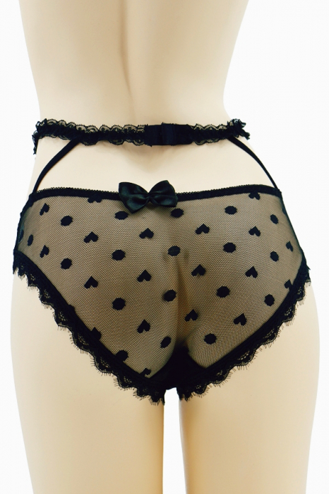 Chiloti sexy transparenti cu insertii dantela si fundita MFF091 [2]