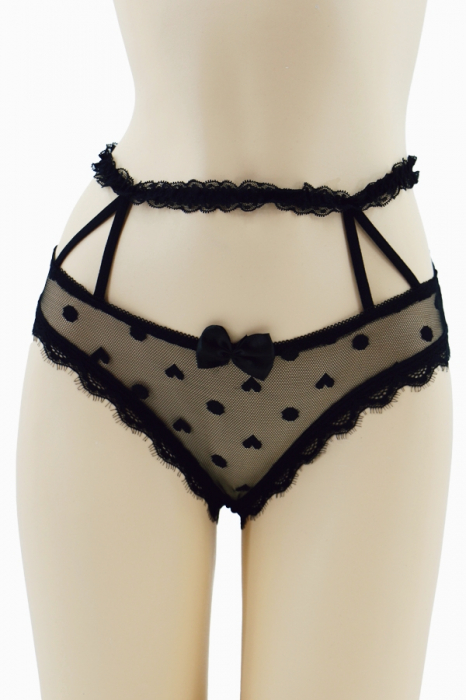 Chiloti sexy transparenti cu insertii dantela si fundita MFF091 [1]