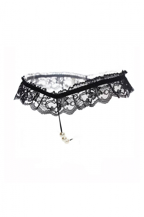 Chiloti sexy tanga decupati, accesorizati cu perle YML-3008 [2]