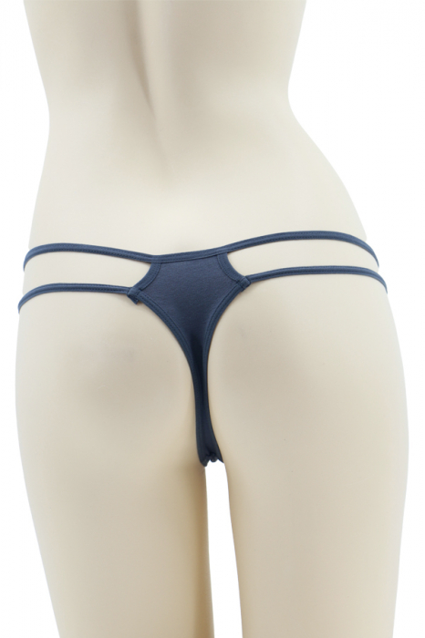 Chiloti sexy tanga, decupati cu accente dantela 87467gri [2]