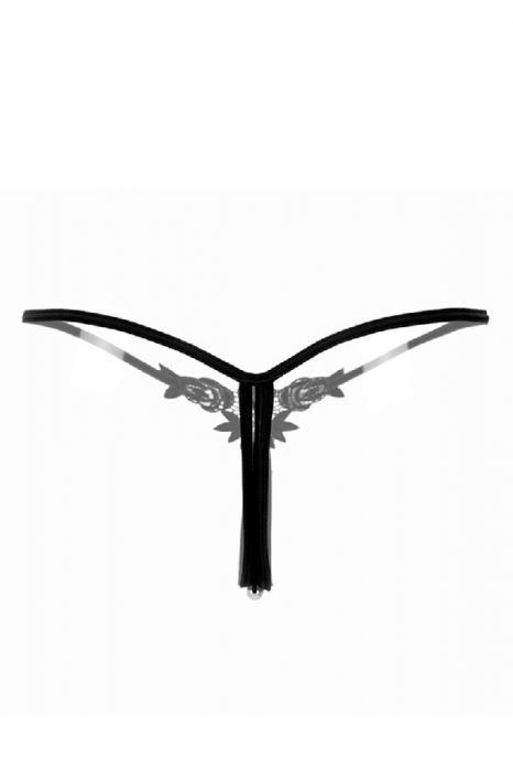 Chiloti sexy tanga, decupati cu margele LH2145negru [2]