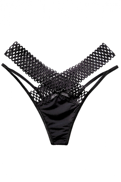 Chiloti sexy brazilieni cu funda si benzi elastice LH2282negru [1]