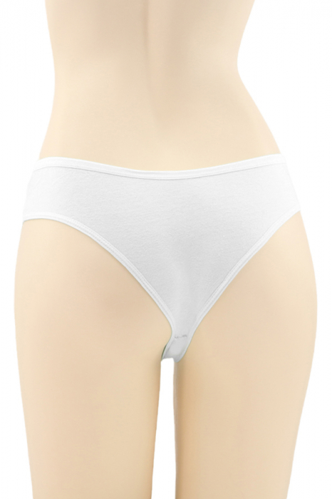 Chiloti sexy brazilieni, model cu broderie fluture DZK-X1570alb [2]