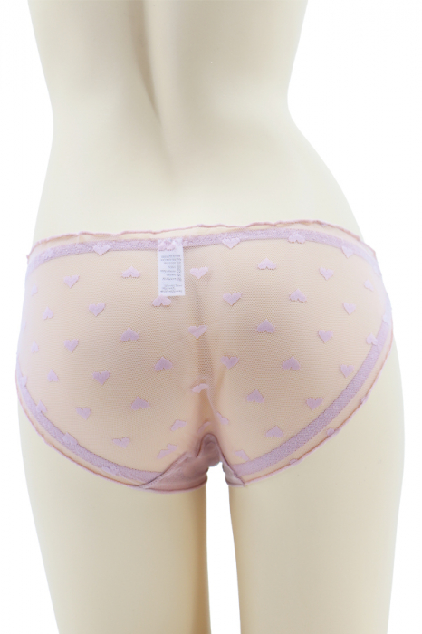 Chiloti sexy transparenti cu imprimeu inimioare MFF008roz [2]