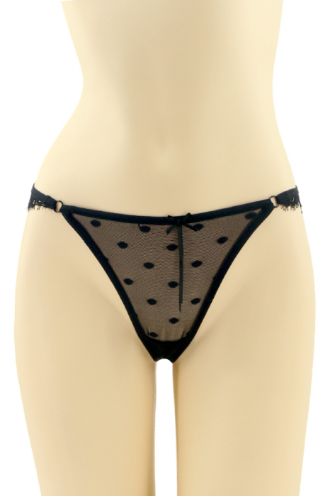 Chiloti tanga cu insertii dantela CT-Q8061negru [1]