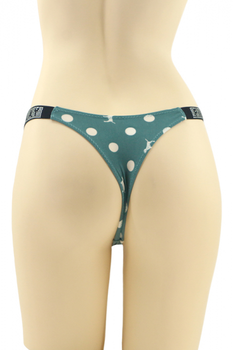 Chiloti tanga cu aplicatii decorative MG-P3350verde deschis [2]