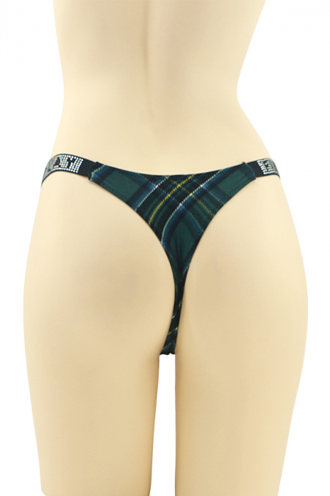 Chiloti tanga cu aplicatii decorative MG-P3350verde inchis [2]