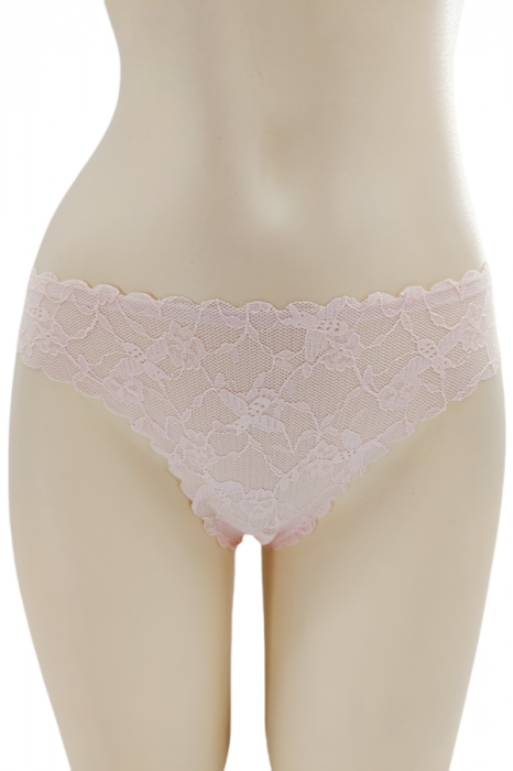 Chiloti tanga cu dantela brodata A1245roz [1]