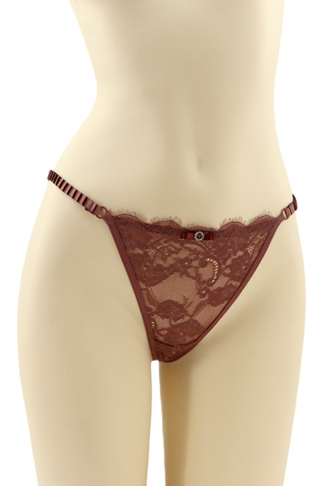 Chiloti tanga cu dantela brodata CT-Q8001visiniu [1]