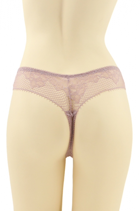 Chiloti tanga cu dantela brodata CT-Q8132mov [2]