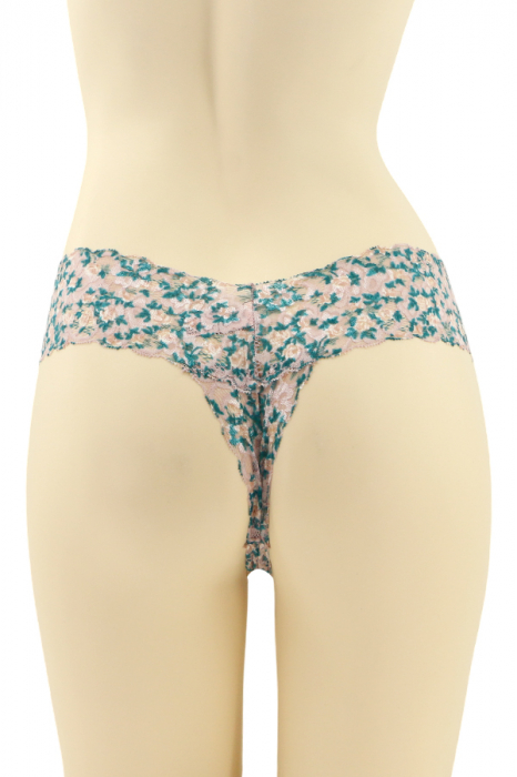 Chiloti tanga cu dantela brodata CT-Q8164verde [2]