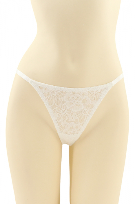 Chiloti tanga cu dantela brodata si funda CT-Q8187alb [1]