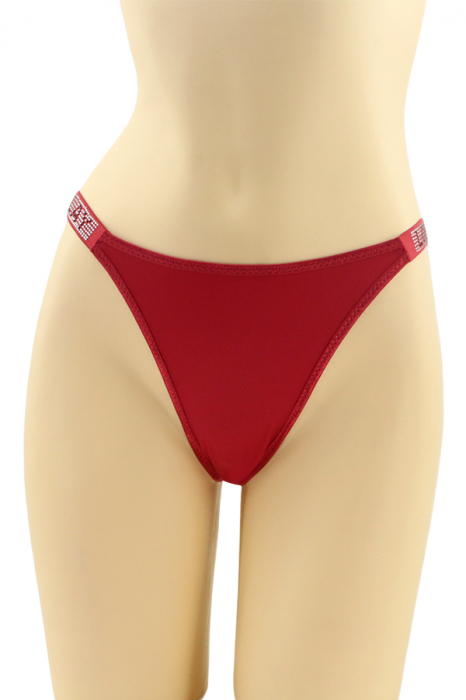 Chiloti tanga cu aplicatii decorative MG-H10017visiniu [1]