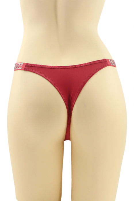 Chiloti tanga cu aplicatii decorative MG-H10017visiniu [2]
