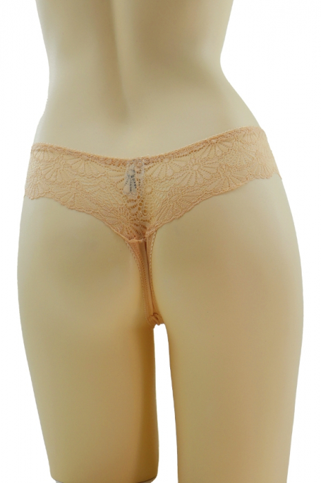 Chiloti tanga cu insertii dantela 30291bej [2]