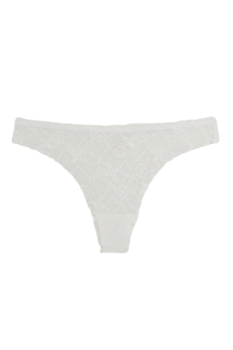 Chiloti tanga cu dantela brodata A1245alb [4]