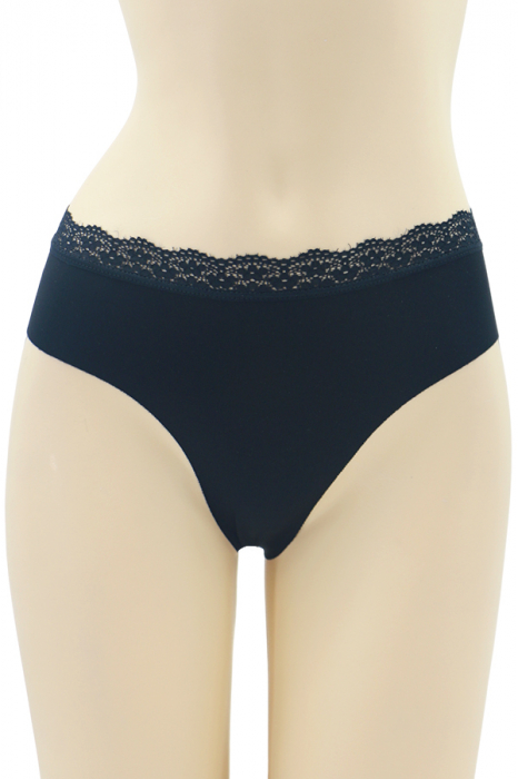 Chiloti tanga cu garnituri dantela 1KT618negru [1]
