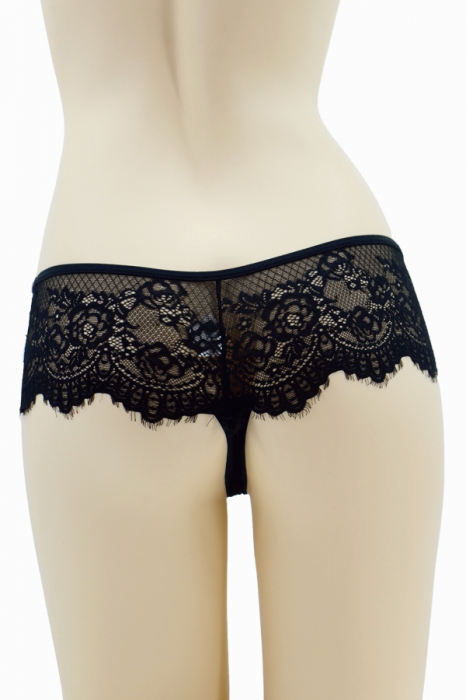 Chiloti tanga cu insertii dantela 29083negru [2]