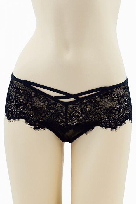 Chiloti tanga cu insertii dantela 29083negru [1]