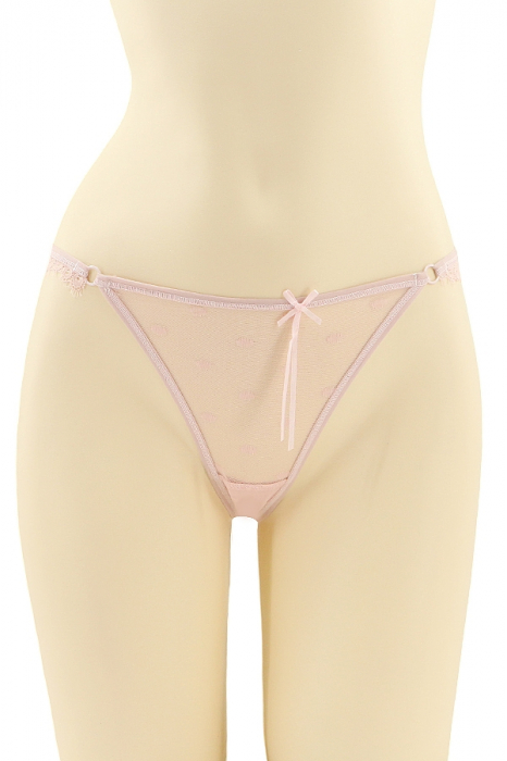 Chiloti tanga cu insertii dantela CT-Q8061roz [1]