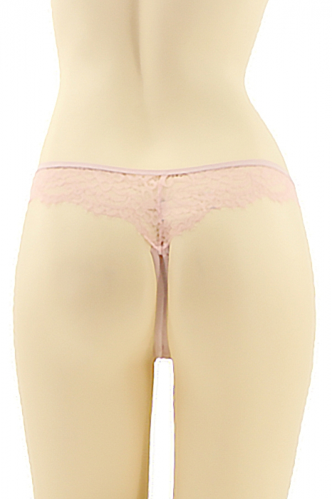 Chiloti tanga cu insertii dantela CT-Q8061roz [2]
