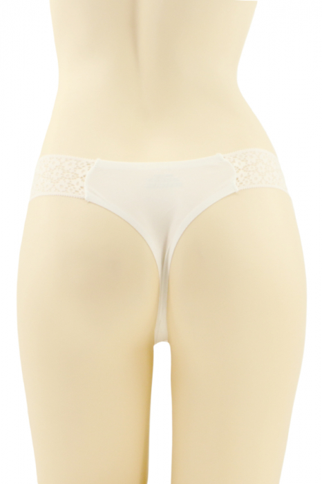 Chiloti tanga cu insertii dantela CT-V2048alb [2]