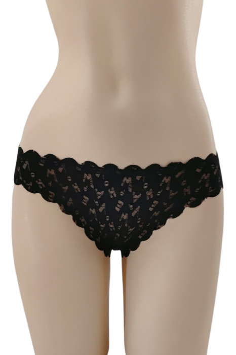 Chiloti tanga cu textura fina A1256negru [1]