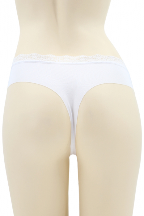 Chiloti tanga cu garnituri dantela 1KT618alb [2]