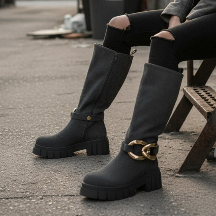 Cizme imblanite B21-53albastru [1]