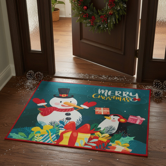 Covoras decorativ pentru intrare, model Craciun 6220-2523 [9]