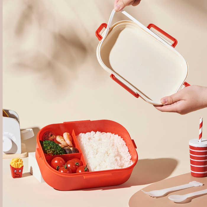 Cutie alimentara pentru pranz 1200 ml SHYE-6885rosu [3]