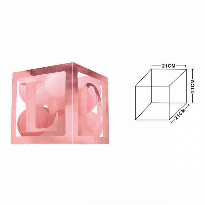 Cutie transparenta pentru baloane ' Love ' 21 x 21 cm QT9442 [2]