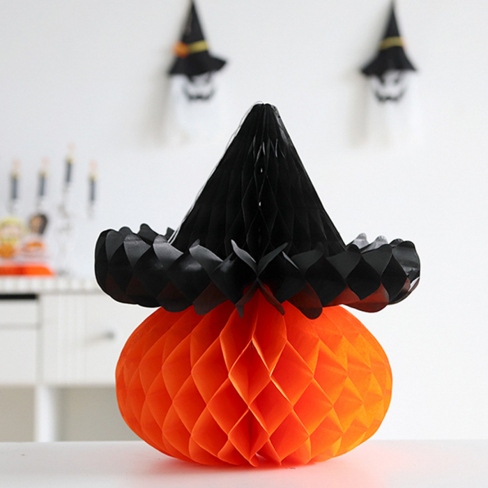 Decoratiune Eventy pentru Halloween, Dovleac cu palarie 26CM B1-1118-13 [3]
