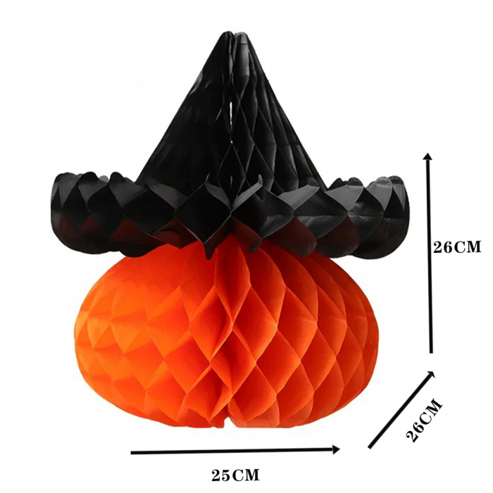 Decoratiune Eventy pentru Halloween, Dovleac cu palarie 26CM B1-1118-13 [2]