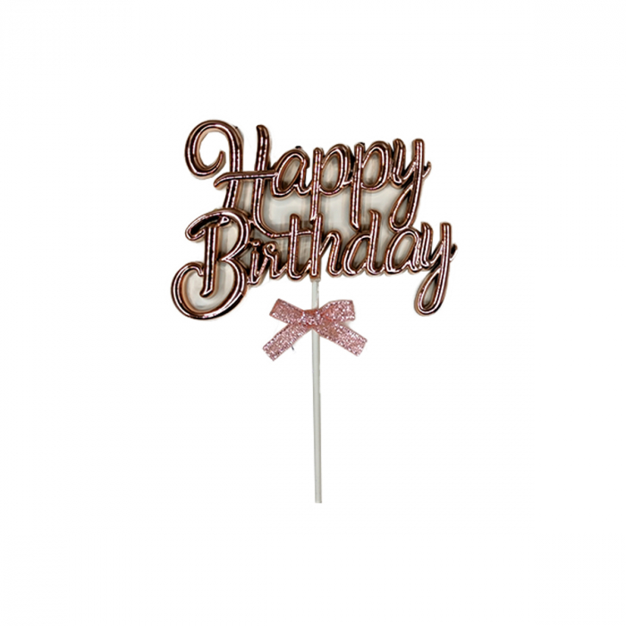 Decoratiune pentru tort ' Happy Birthday ' 19.5 x 12 cm QT9314 [1]