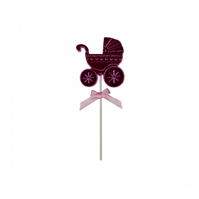 Decoratiune pentru tort figurina ' Carucior bebe ' 21 cm QT9352 [1]