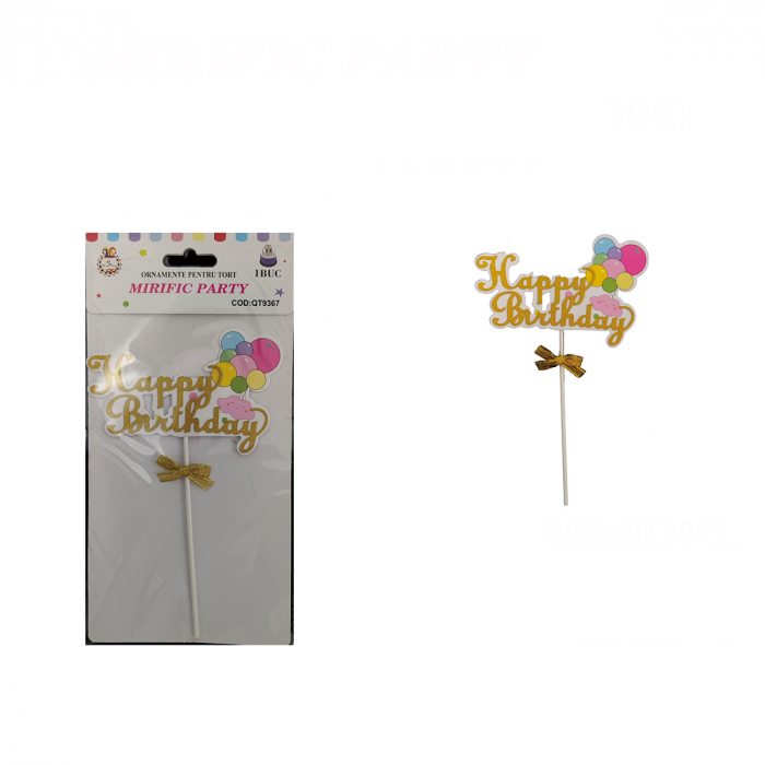 Decoratiune pentru tort ' Happy Birthday ' QT9367 [2]