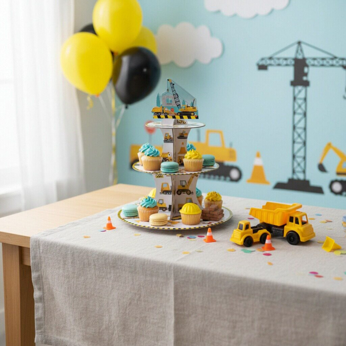 Etajera din carton cu 3 nivele pentru prajituri ' Constructii ' 2260-5 [2]