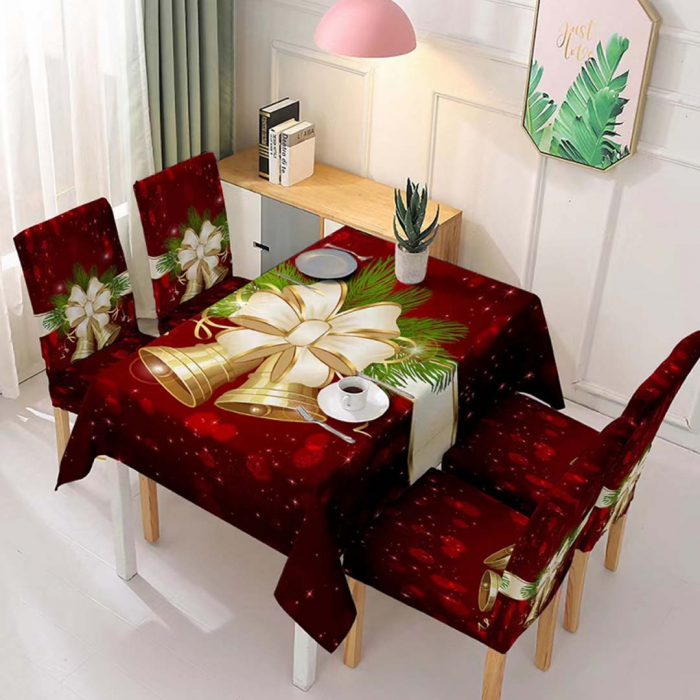 Set fata de masa si 6 huse pentru scaune, model Craciun 6220-43/45 [2]
