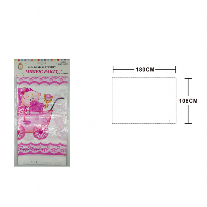 Fata de masa pentru petrecere carucior bebe 180 x 108 cm QT9183 [2]