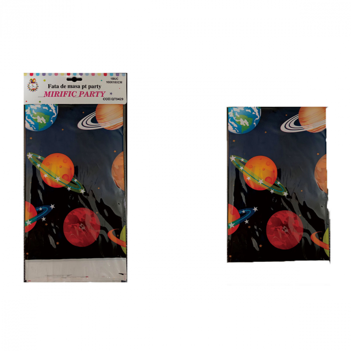 Fata de masa pentru petrecere cu tematica spatiu 180 x 108 cm QT9429 [2]