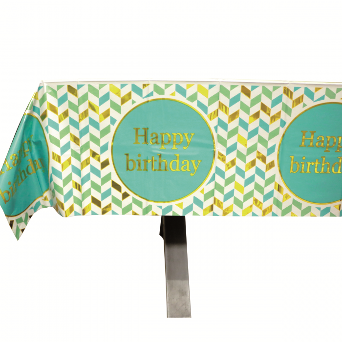 Fata de masa pentru petrecere ' Happy birthday ' 183 x 137 cm 2260-10albastru [2]