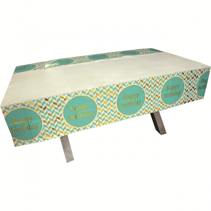 Fata de masa pentru petrecere ' Happy birthday ' 183 x 137 cm 2260-10albastru [3]