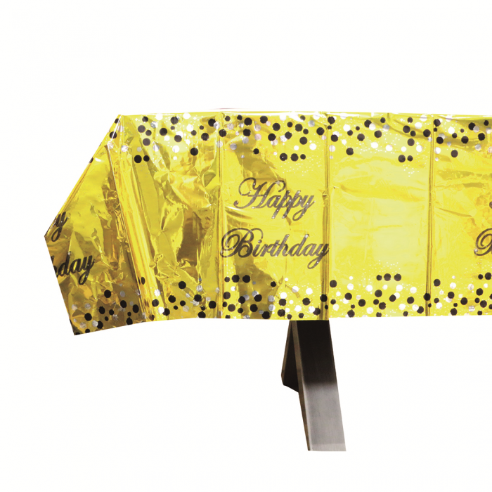 Fata de masa pentru petrecere ' Happy Birthday ' 183 x 137 cm 2260-12auriu [2]